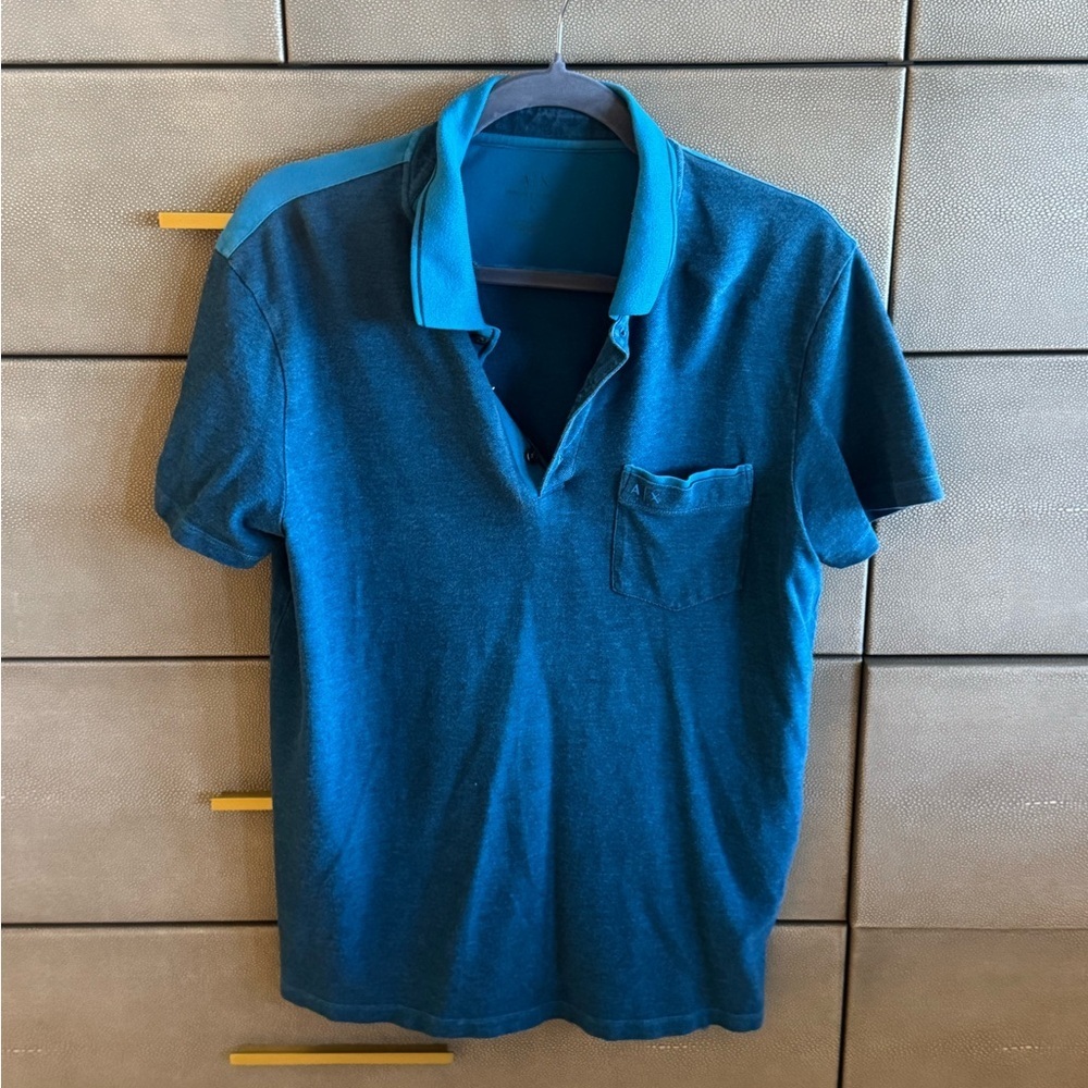 Armani Exchange Blue Polo Shirt